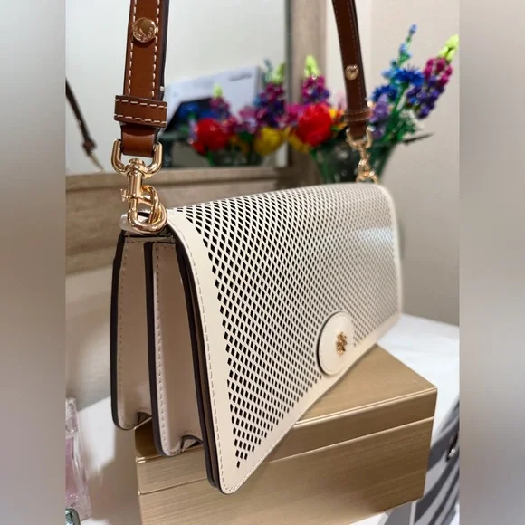 NWOT Tory Burch Perforated Crossbody/Shoulder Bag - Picture 4 of 8